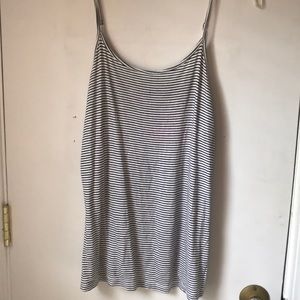 Black and with striped tank.